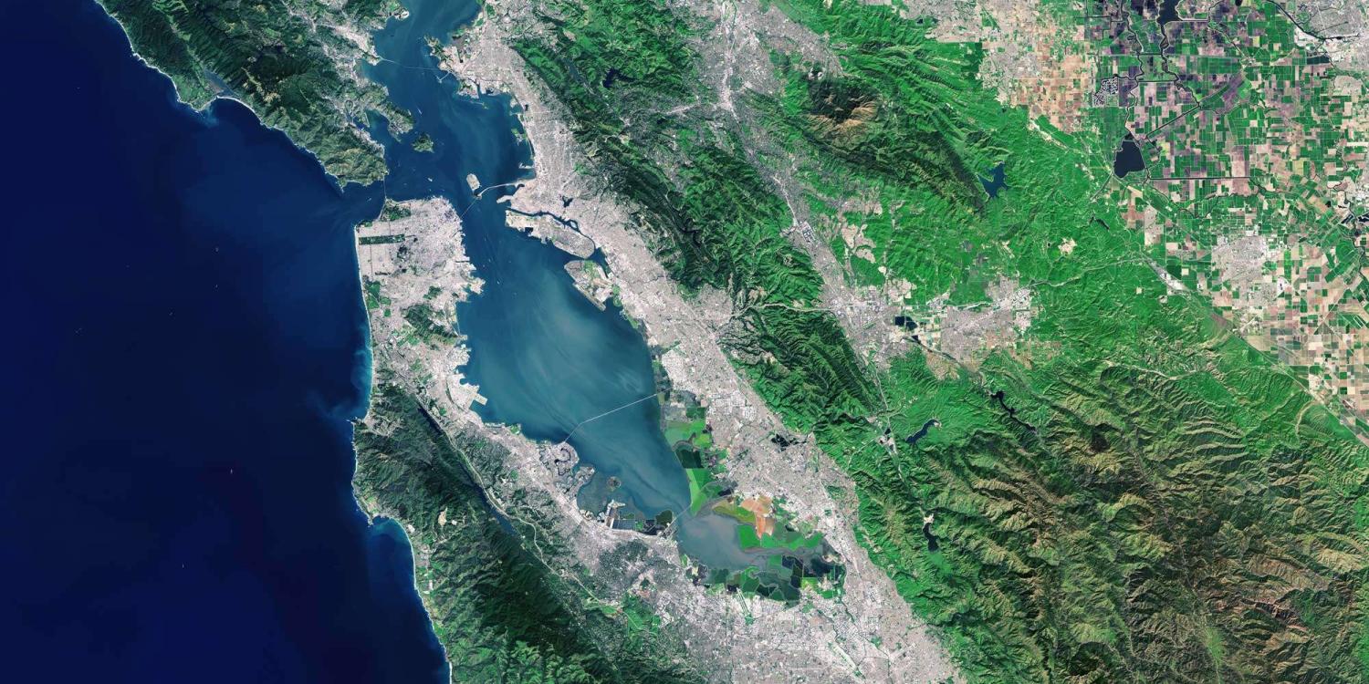 Satellite View of Bay Area, CA
