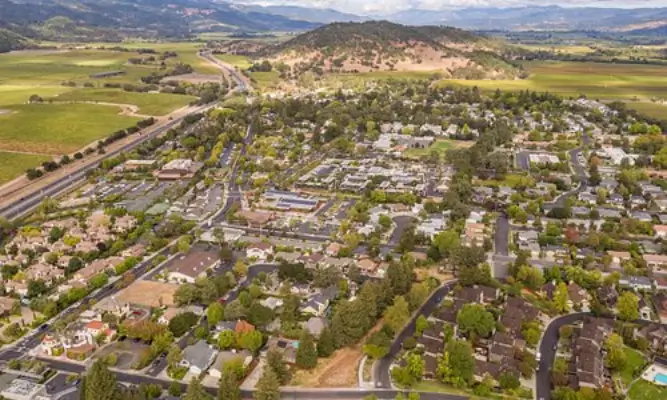 Satellite View of Yountville, CA